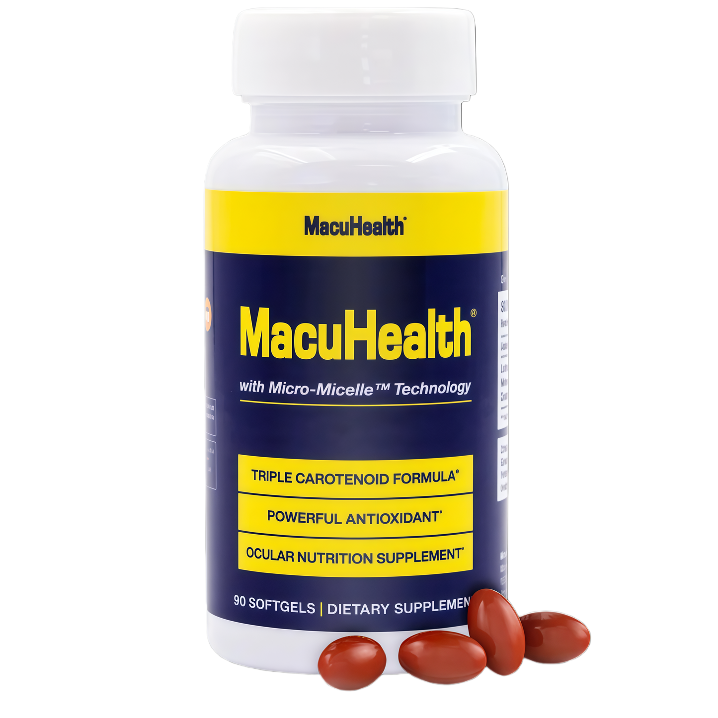 Macuhealth Triple Carotenoid Formula - Eye Vitamins for Adults - 90 Softgels, 3 Month Supply