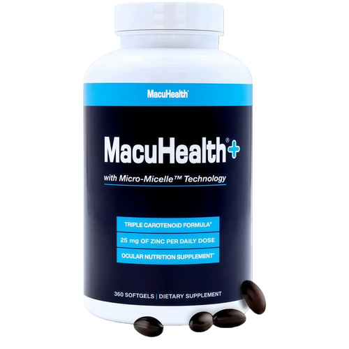 Macuhealth Plus+ Eye Vitamins Supplement for Adults - 90 Day Supply with Lutein, Zeaxanthin, and Meso-Zeaxanthin - Unflavored, Vitamin for Eyes