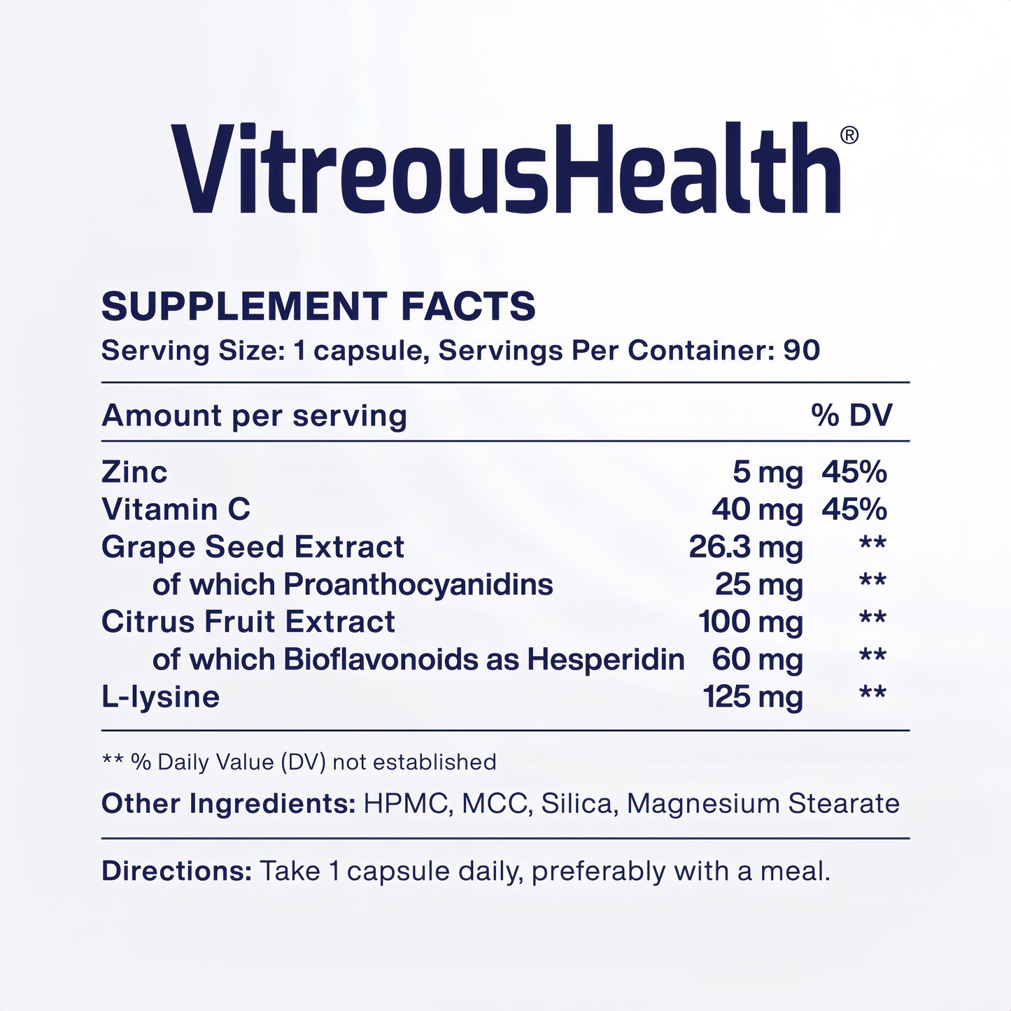 Macuhealth VitreousHealth Evidence-Based Eye Supplement - 90 Capsules