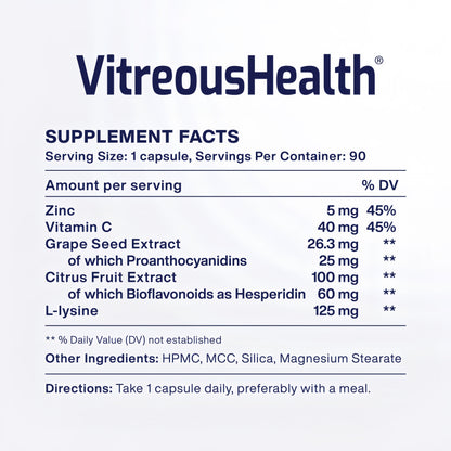 Macuhealth VitreousHealth Evidence-Based Eye Supplement - 90 Capsules
